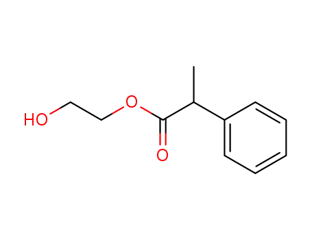 Molecular Structure of 80550-06-7 (Benzeneacetic acid, a-methyl-, 2-hydroxyethyl ester)