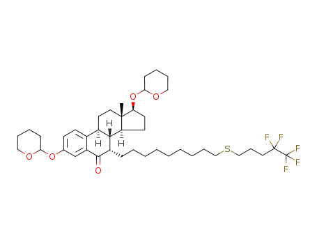 Molecular Structure of 862700-70-7 (7-[9-[(4,4,5,5,5-Pentafluoropentyl)sulfenyl]nonyl]--3,17β-bis-(O-tetrahydro-2H-pyran-2-yl)estra-1,3,5(10)-triene-6-one)