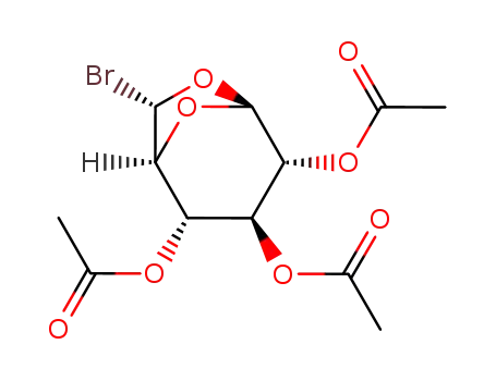 .beta.-D-Glucopyranose, 1,6-anhydro-6-C-bromo-, triacetate, (6S)-