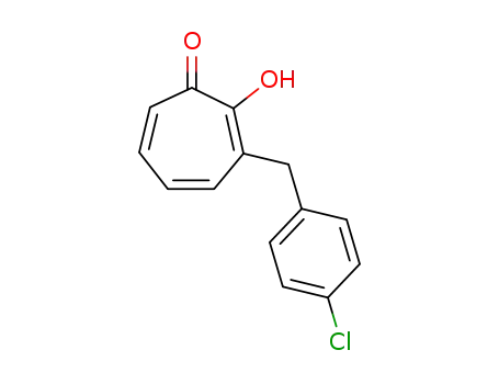 Molecular Structure of 77367-79-4 (3-(4-Chloro-benzyl)-2-hydroxy-cyclohepta-2,4,6-trienone)