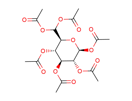 Molecular Structure of 74774-18-8 (.beta.-D-gluco-Hexodialdo-1,5-pyranose, 6-hydrate, hexaacetate)