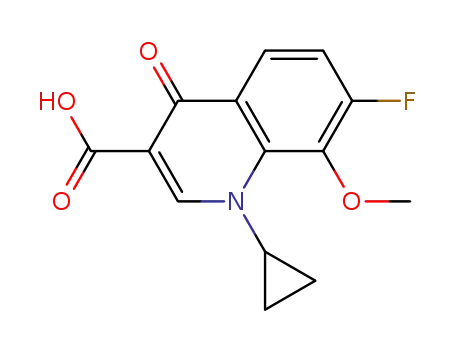 Molecular Structure of 221221-16-5 (1-cyclopropyl-7-fluoro-8-methoxy-4-oxo-1,4-dihydroquinoline-3-carboxylic acid)