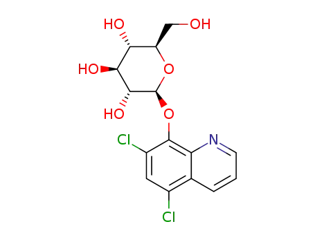 Molecular Structure of 1419402-06-4 (5,7-dichloro-8-quinolinyl-β-D-glucopyranoside)