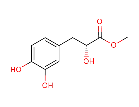 Molecular Structure of 457893-80-0 (Benzenepropanoic acid, alpha,3,4-trihydroxy-, methyl ester, (alphaR)- (9CI))