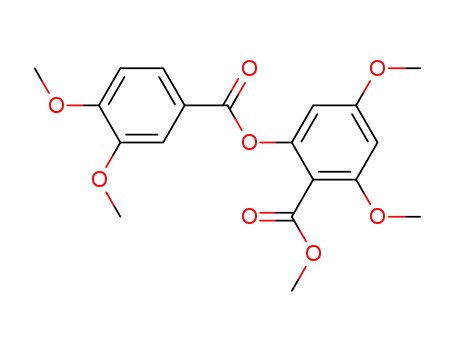 Molecular Structure of 25982-03-0 (methyl 4,6-dimethoxy-2-(3,4-dimethoxybenzoyloxy)-salicylate)