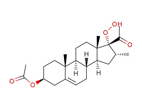 Molecular Structure of 115040-05-6 (17α-hydroperoxy-16α-methyl-20-oxopregn-5-en-3β-yl acetate)