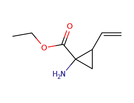Molecular Structure of 213316-32-6 (Cyclopropanecarboxylic acid, 1-amino-2-ethenyl-, ethyl ester, (1R,2S)-rel- (9CI))