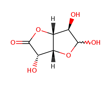 Molecular Structure of 63-29-6 ((1S,2R,3R,5S)-2,3,6-trihydroxy-4,8-dioxabicyclo[3.3.0]octan-7-one)