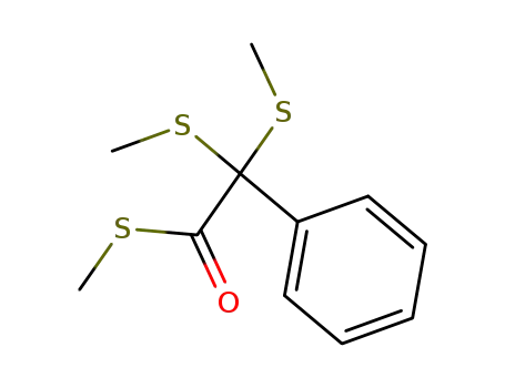 Molecular Structure of 195305-56-7 (Bis-methylsulfanyl-phenyl-thioacetic acid S-methyl ester)