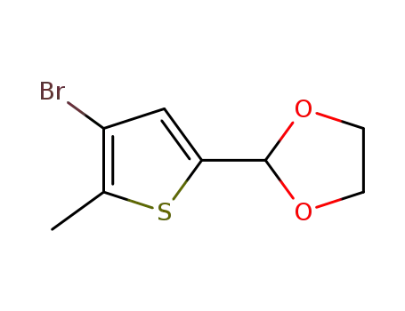 Molecular Structure of 479196-49-1 (1,3-Dioxolane,2-(4-bromo-5-methyl-2-thienyl)-)