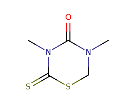 Molecular Structure of 78460-59-0 (3,5-Dimethyl-2-thioxo-[1,3,5]thiadiazinan-4-one)