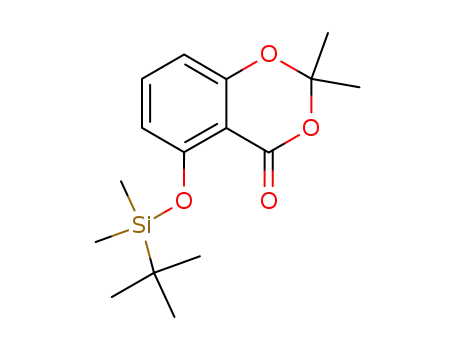 Molecular Structure of 888958-29-0 (5-(<i>tert</i>-butyl-dimethyl-silanyloxy)-2,2-dimethyl-benzo[1,3]dioxin-4-one)