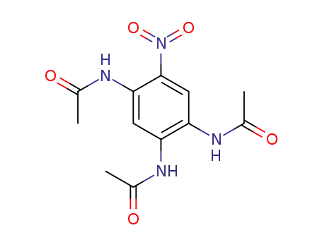 Molecular Structure of 860557-34-2 (<i>N</i>,<i>N</i>',<i>N</i>''-(5-nitro-benzene-1,2,4-triyl)-tris-acetamide)