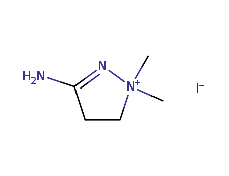 Molecular Structure of 60250-44-4 (3-Amino-1,1-dimethyl-4,5-dihydro-1H-pyrazol-1-ium; iodide)