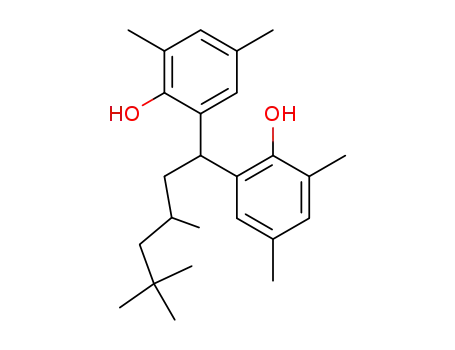 Molecular Structure of 7292-14-0 (2,2'-(3,5,5-trimethylhexylidene)bis[4,6-dimethylphenol])