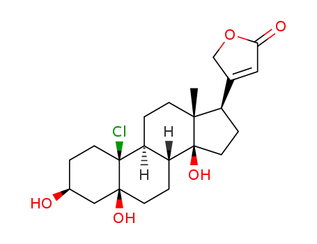 Molecular Structure of 1204825-92-2 (10-chloro-19-norstrophanthidine)