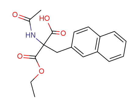 Molecular Structure of 136015-50-4 (Propanedioic acid, (acetylamino)(2-naphthalenylmethyl)-, monoethyl
ester)