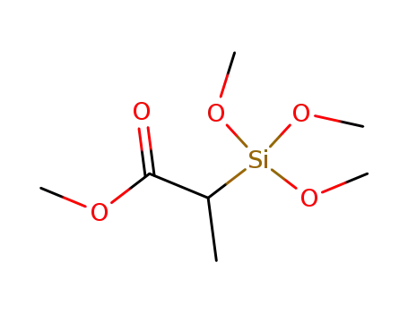 Molecular Structure of 76301-01-4 (Propanoic acid, 2-(trimethoxysilyl)-, methyl ester)