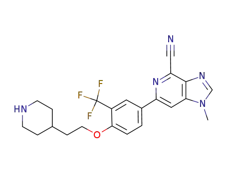 1-methyl-6-{4-[2-(piperidin-4-yl)-ethoxy]-3-(trifluoromethyl)-phenyl}-1H-imidazo[4,5-c]pyridine-4-carbonitrile
