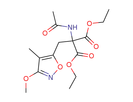 Propanedioic acid, (acetylamino)(3-methoxy-4-methyl-5-isoxazolyl)methyl-, diethyl ester