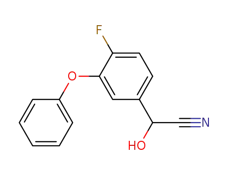 Molecular Structure of 76783-44-3 (2-(4-fluoro-3-phenoxyphenyl)-2-hydroxyethanenitrile)
