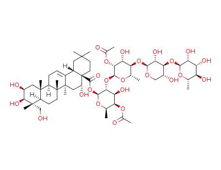 polygalacic acid 28-O-α-L-rhamnopyranosyl(1->3)-β-D-xylopyranosyl(1->4)-2-O-acetyl-α-L-rhamnopyranosyl(1->2)-4-O-acetyl-β-D-fucopyranoside