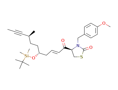 2-Thiazolidinone,
4-[(2E,5R,8S)-5-[[(1,1-dimethylethyl)dimethylsilyl]oxy]-8-methyl-1-oxo-2-
undecen-9-ynyl]-3-[(4-methoxyphenyl)methyl]-, (4R)-