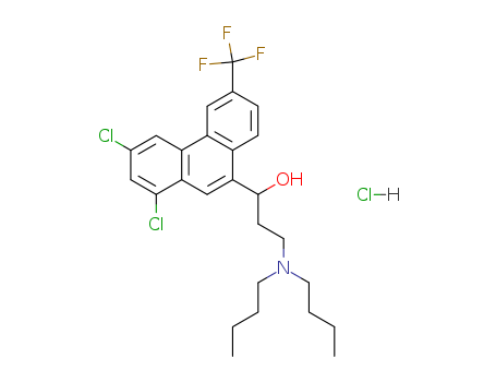 9-Phenanthrenemethanol,1,3-dichloro-alpha-[2-(dibutylamino)ethyl]-6-(trifluoromethyl)-,hydrochloride (1:1)