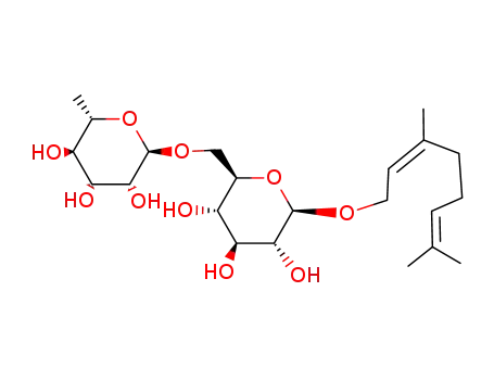Molecular Structure of 84582-21-8 (Neryl 6-O-α-L-rhamnopyranosyl-β-D-glucopyranoside)