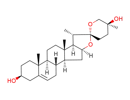 Molecular Structure of 7050-41-1 ((25S)-Spirost-5-ene-3β,25-diol)