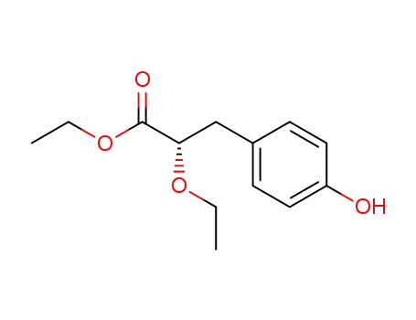 Molecular Structure of 222555-06-8 ((S)-2-ETHOXY-3-(4-HYDROXY-PHENYL)-PROPIONIC ACID ETHYL ESTER)
