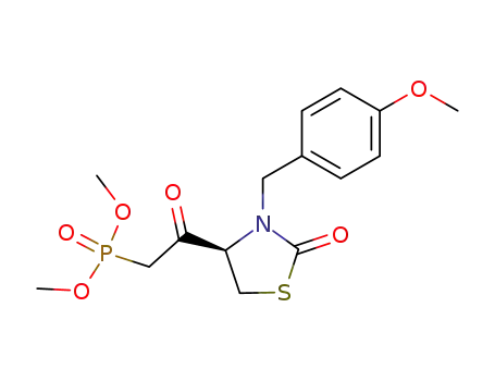 Molecular Structure of 861821-43-4 (Phosphonic acid,
[2-[(4R)-3-[(4-methoxyphenyl)methyl]-2-oxo-4-thiazolidinyl]-2-oxoethyl]-,
dimethyl ester)