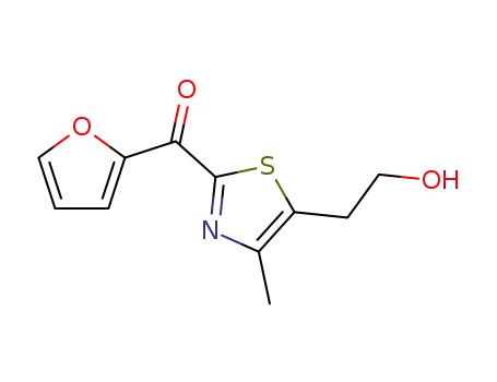 Molecular Structure of 28168-46-9 (furan-2-yl-[5-(2-hydroxy-ethyl)-4-methyl-thiazol-2-yl]-methanone)