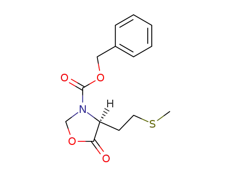 Molecular Structure of 115481-99-7 (3-Oxazolidinecarboxylic acid, 4-[2-(methylthio)ethyl]-5-oxo-,
phenylmethyl ester, (4S)-)