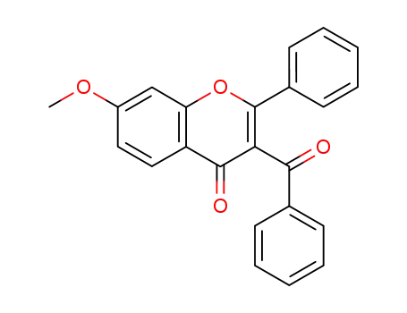 Molecular Structure of 127839-71-8 (4H-1-Benzopyran-4-one, 3-benzoyl-7-methoxy-2-phenyl-)