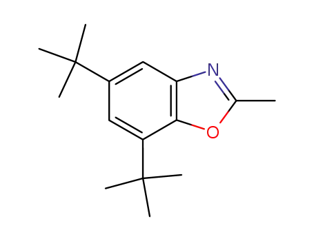 Molecular Structure of 64130-73-0 (Benzoxazole, 5,7-bis(1,1-dimethylethyl)-2-methyl-)