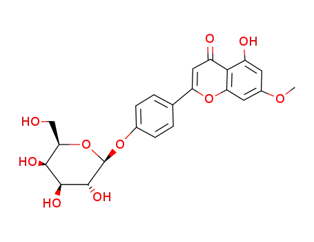 Molecular Structure of 204459-40-5 (5,4'-dihydroxy-7-methoxyflavone 4'-O-β-D-galactopyranoside)