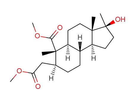 Molecular Structure of 624740-15-4 (17β-hydroxy-17α-methyl-1,3-seco-2-nor-5α-androstane-1,3-diacid 1,3-dimethylester)