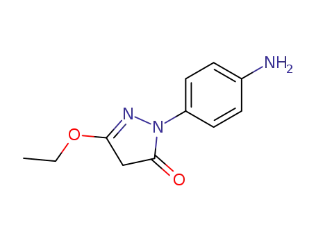 Molecular Structure of 4105-91-3 (1-(p-Aminophenyl)-3-ethoxy-2-pyrazolin-5-one)