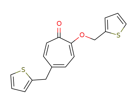 Molecular Structure of 108280-00-8 (5-(2-Thienylmethyl)-2-(2-thienylmethoxy)tropone)