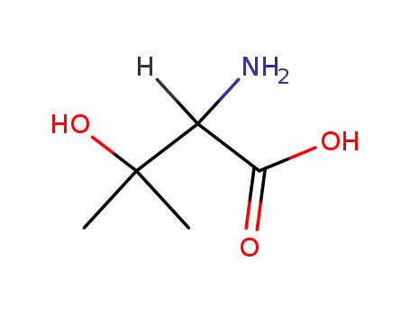 Molecular Structure of 2280-28-6 ((R)-2-Amino-3-hydroxy-3-methylbutanoic acid)