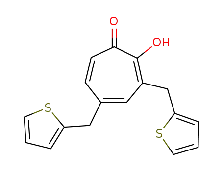 Molecular Structure of 108280-06-4 (3,5-Bis(2-thienylmethyl)tropolone)