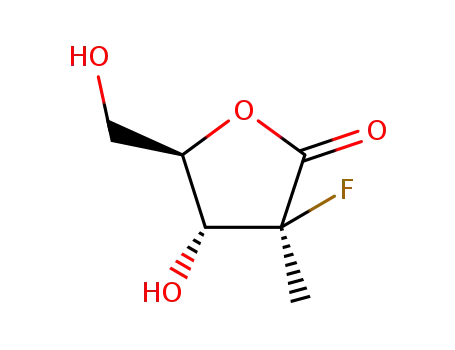 Molecular Structure of 1040882-61-8 ((3S,4R,5R)-3-fluoro-4-hydroxy-5-(hydroxymethyl)-3-methyldihydrofuran-2(3H)-one)
