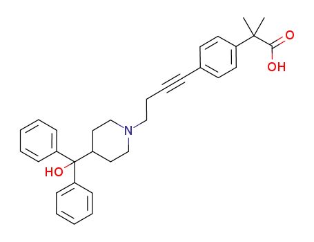 4-(4-(4-(Hydroxydiphenylmethyl)-1-piperidinyl)-1-butynyl)-alpha,alpha-dimethylbenzeneacetic acid