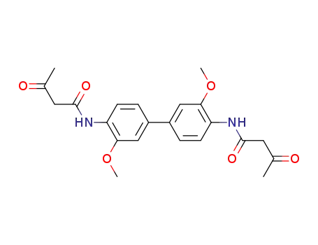 Molecular Structure of 4104-12-5 (N,N'-(3,3'-dimethoxy[1,1'-biphenyl]-4,4'-diyl)bis[3-oxobutyramide])