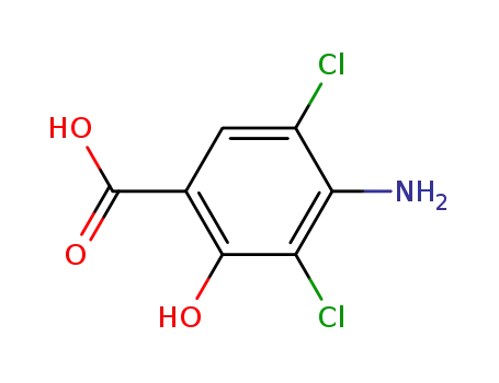 Molecular Structure of 84473-96-1 (4-amino-3,5-dichloro-2-hydroxybenzoic acid)
