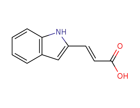 Molecular Structure of 143618-94-4 (2-Propenoic acid, 3-(1H-indol-2-yl)-, (E)-)
