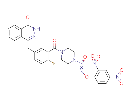 Molecular Structure of 1431328-64-1 (2,4-dinitrophenyl 4-[2-fluoro-5-[(4-oxo-3H-phthalazin-1-yl)methyl]-benzoyl]piperazine-1-yl-1-ium-1,2-diolate)