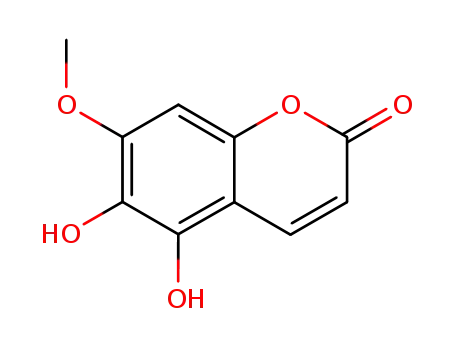 Molecular Structure of 50656-75-2 (2H-1-Benzopyran-2-one,5,6-dihydroxy-7-methoxy-(9CI))