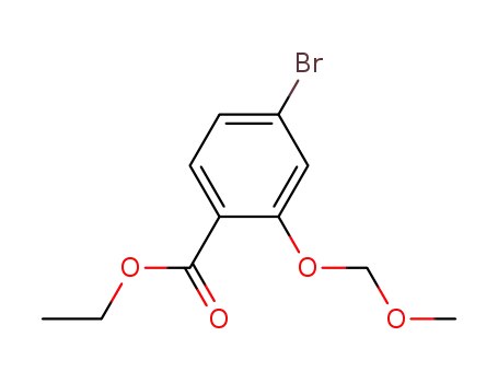 Molecular Structure of 194163-04-7 (Benzoic acid, 4-bromo-2-(methoxymethoxy)-, ethyl ester)